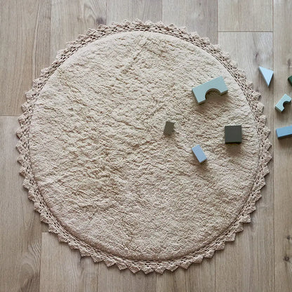 Alfombra Infantil 110 cm PERLA SABLE Algodón Lavable en lavadora - Sueños de Cigueña 