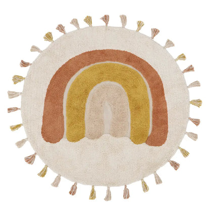 Alfombra Infantil 110 cm RAINBOW TOFFEE Algodón Lavable en lavadora - Sueños de Cigueña 