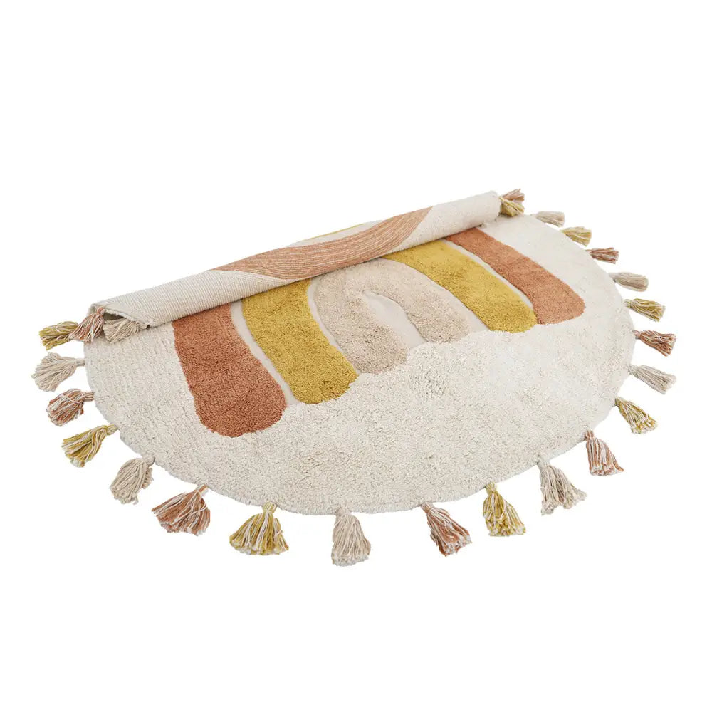 Alfombra Infantil 110 cm RAINBOW TOFFEE Algodón Lavable en lavadora - Sueños de Cigueña 