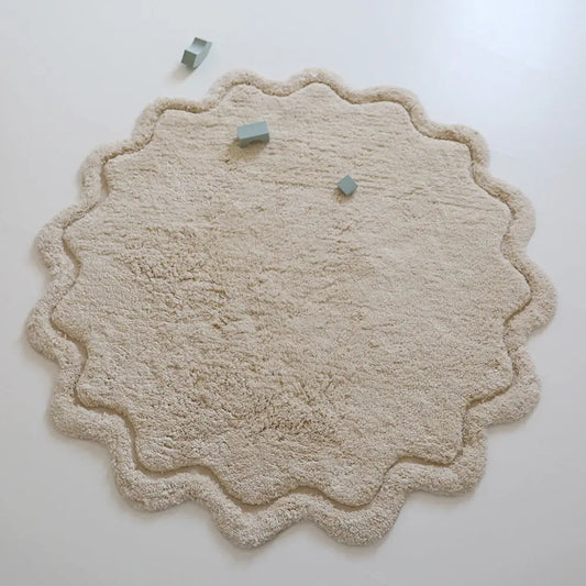 Alfombra Infantil 110 cm SWEET APRIL ECRU Algodón Lavable en lavadora - Sueños de Cigueña 