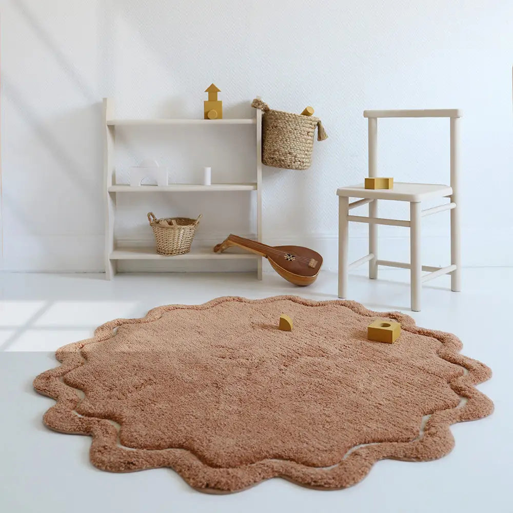 Alfombra Infantil 110 cm SWEET APRIL TOFFEE Algodón Lavable en lavadora - Sueños de Cigueña 