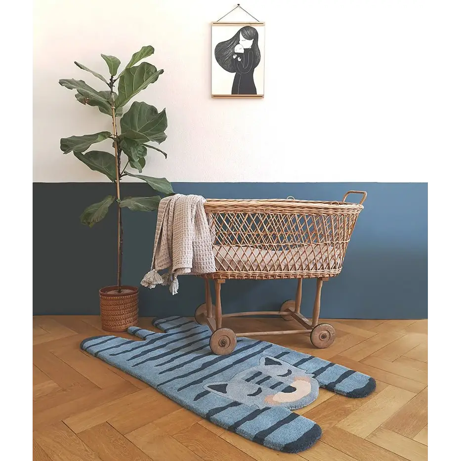 Alfombra Infantil 125 cm BLUE TIGER - Sueños de Cigueña