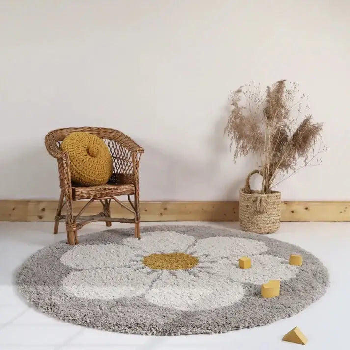 Alfombra Infantil BOHEMIAN DAISY ROND BEIGE - Sueños de Cigueña