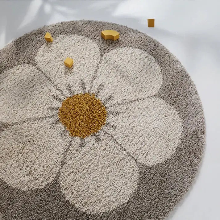 Alfombra Infantil BOHEMIAN DAISY ROND BEIGE - Sueños de Cigueña