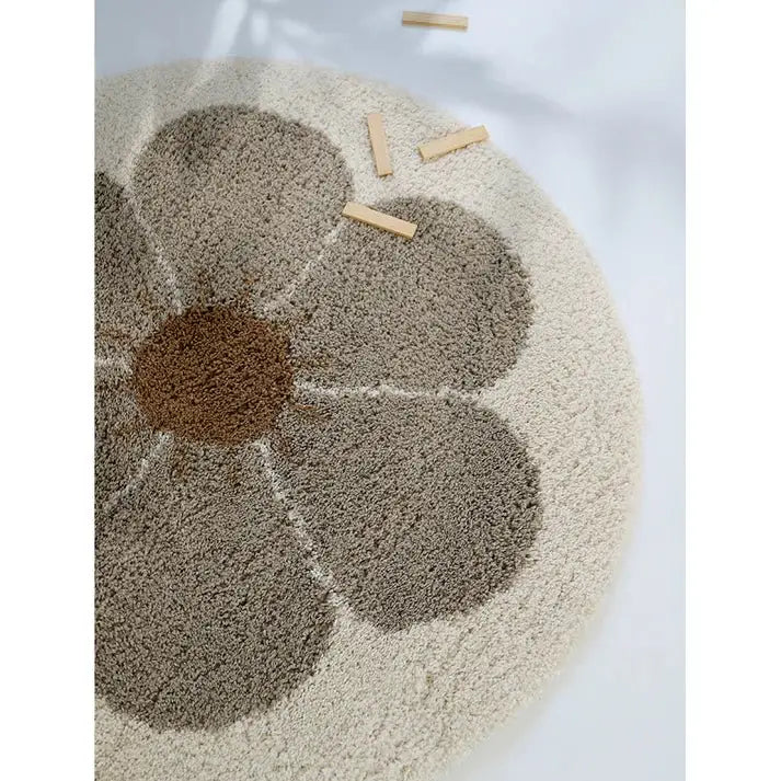 Alfombra Infantil BOHEMIAN DAISY ROND TAUPE - Sueños de Cigueña