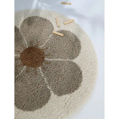 Alfombra Infantil BOHEMIAN DAISY ROND TAUPE - Sueños de Cigueña