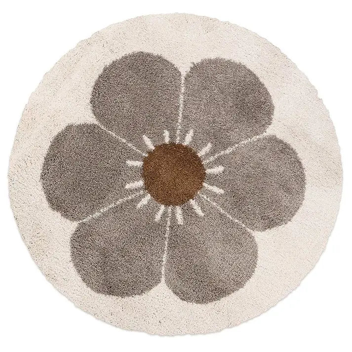 Alfombra Infantil BOHEMIAN DAISY ROND TAUPE - Sueños de Cigueña