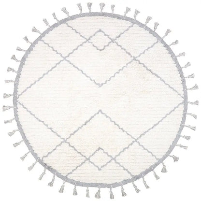 Tapis enfant coton lavable rond CÔME NATUREL GRIS - Sueños de Cigueña