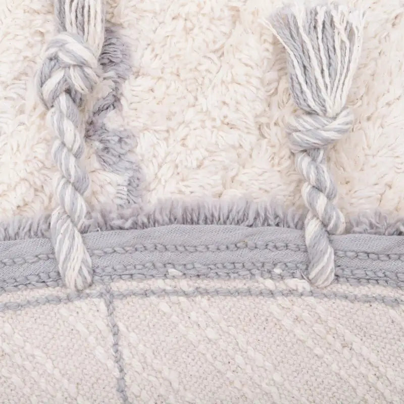 Tapis enfant coton lavable rond CÔME NATUREL GRIS - Sueños de Cigueña