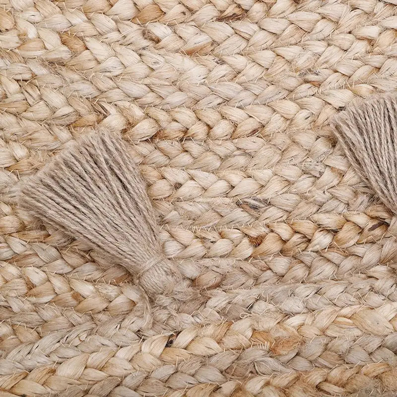 Tapis rond jute avec pompons ELSE - Sueños de Cigueña