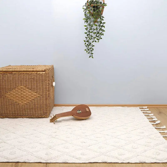 Tapis chambre enfant coton écru ORLANDO - Sueños de Cigueña