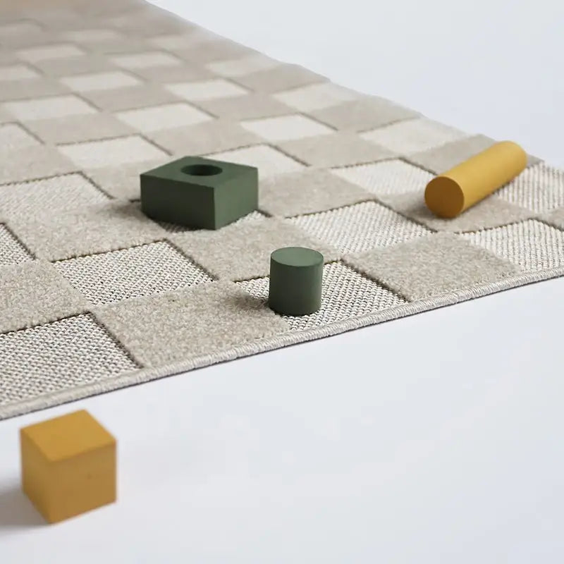 Tapis contemporain design damier DAMAS L - Sueños de Cigueña