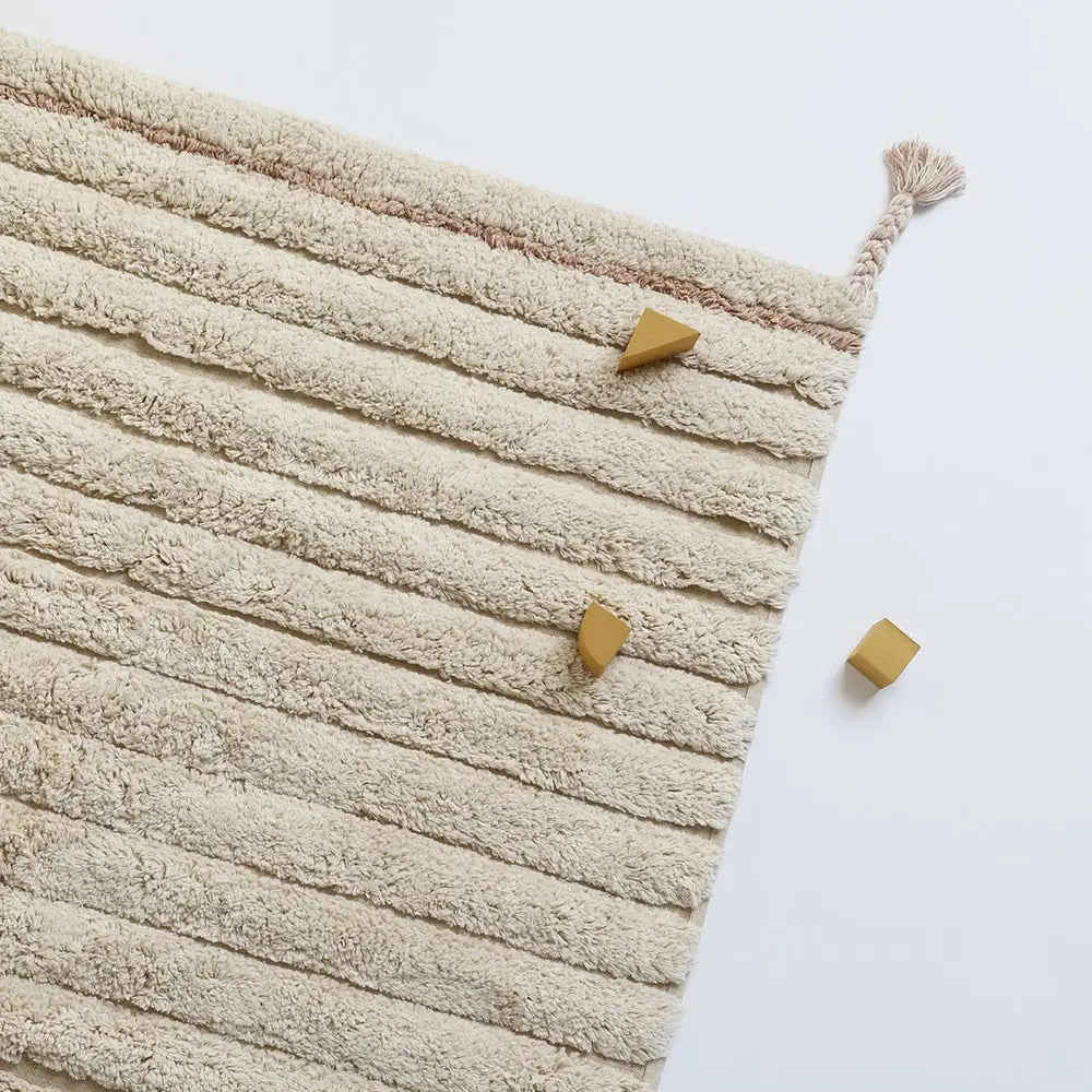 Tapis chambre enfant coton lavable DALIA NUDE - Sueños de Cigueña