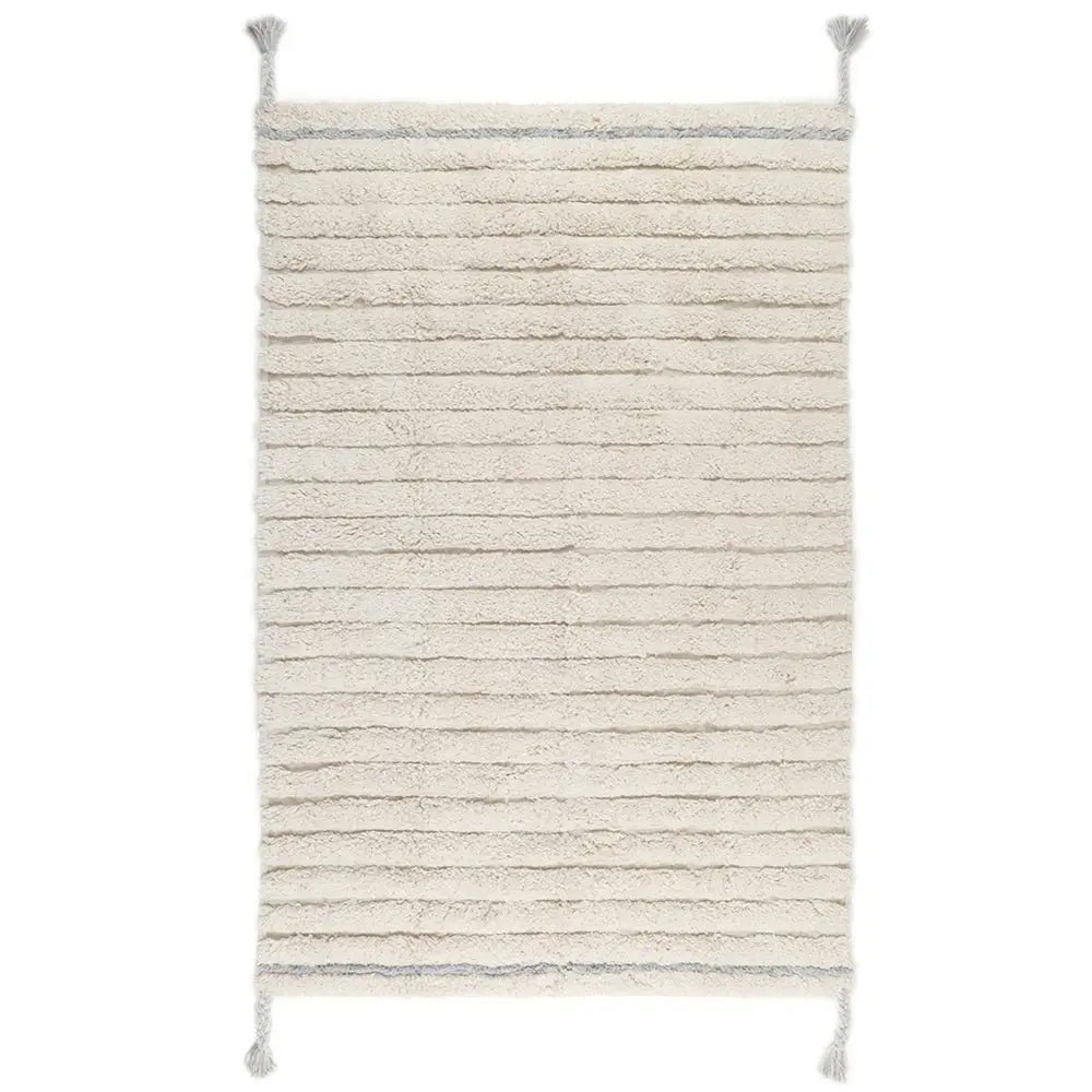 Tapis chambre enfant coton lavable DALIA BLEU - Sueños de Cigueña