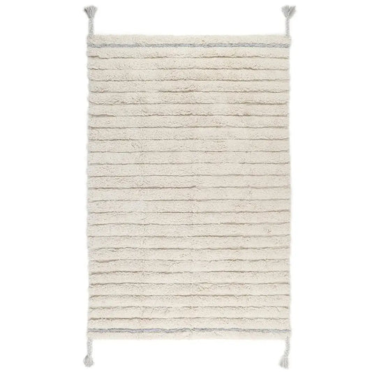 Tapis chambre enfant coton lavable DALIA BLEU - Sueños de Cigueña
