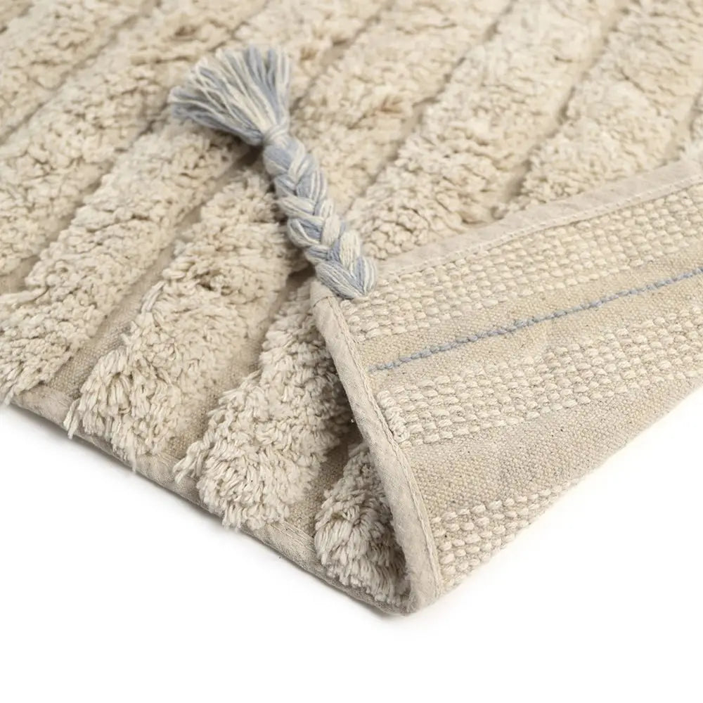 Tapis chambre enfant coton lavable DALIA BLEU - Sueños de Cigueña