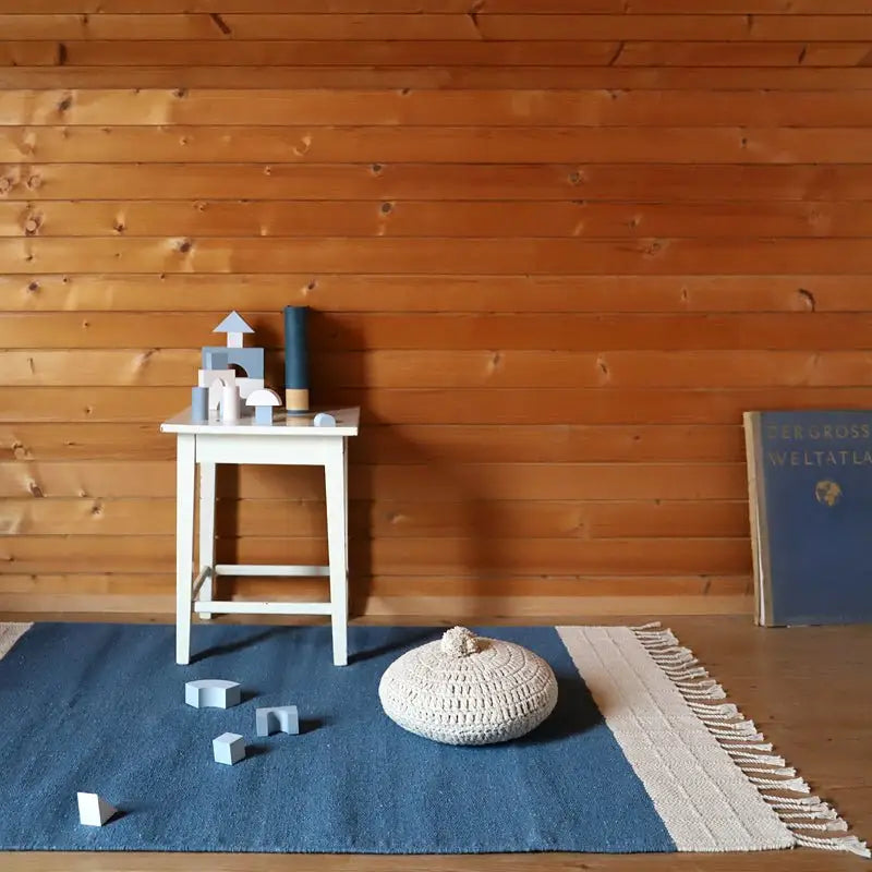 Tapis chambre coton LUCIA BLEU - Sueños de Cigueña
