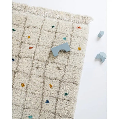Tapis chambre enfant à pois multicolores RITTAH M - Sueños de Cigueña