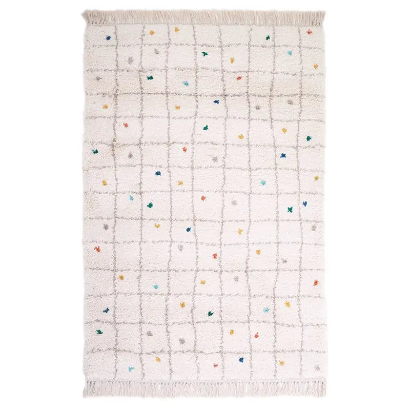 Tapis chambre enfant à pois multicolores RITTAH M - Sueños de Cigueña