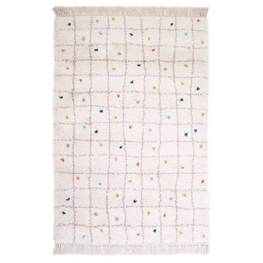Tapis chambre enfant à pois multicolores RITTAH M - Sueños de Cigueña