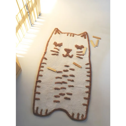 Tapis chambre enfant coton lavable petit chat LITTLE CHARLIE - Sueños de Cigueña