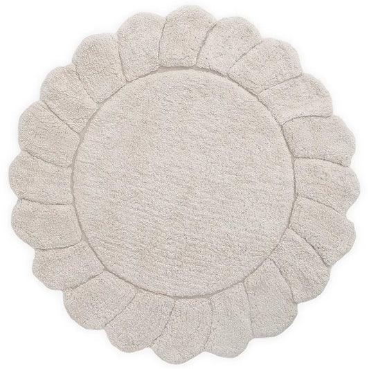 Tapis chambre enfant coton lavable rond finition "pétales" GABRIELLE - Sueños de Cigueña