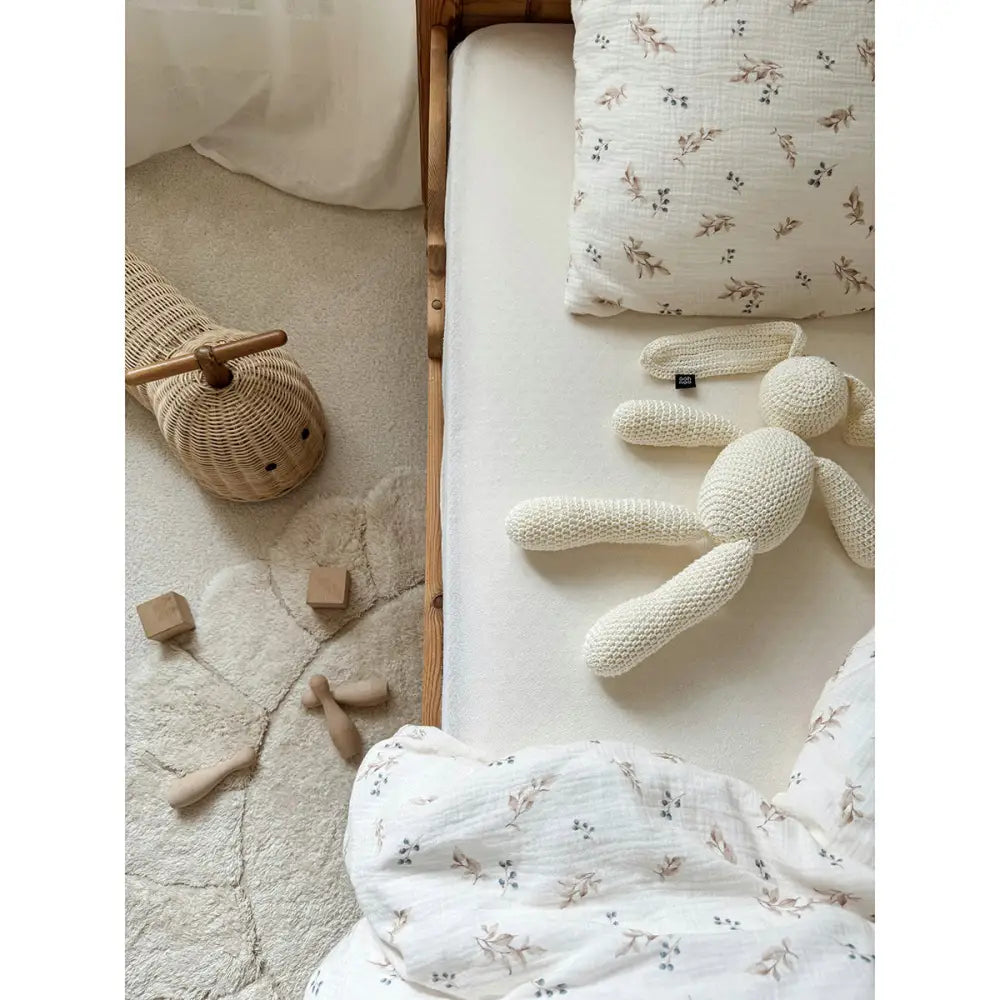 Alfombra de habitación infantil redonda algodon lavable "petalos" GABRIELLE 110cm - Sueños de Cigueña 