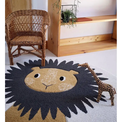 Tapis chambre enfant rond petit lion JAGGO - Sueños de Cigueña