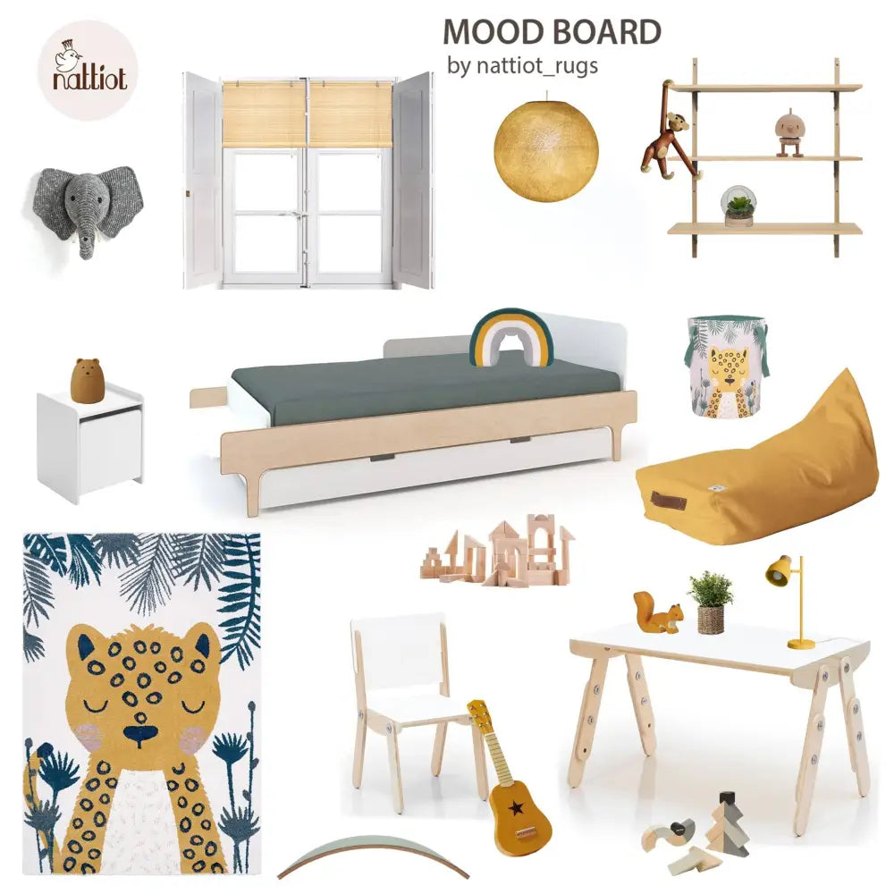 Tapis chambre enfant léopard SÖREN - Sueños de Cigueña