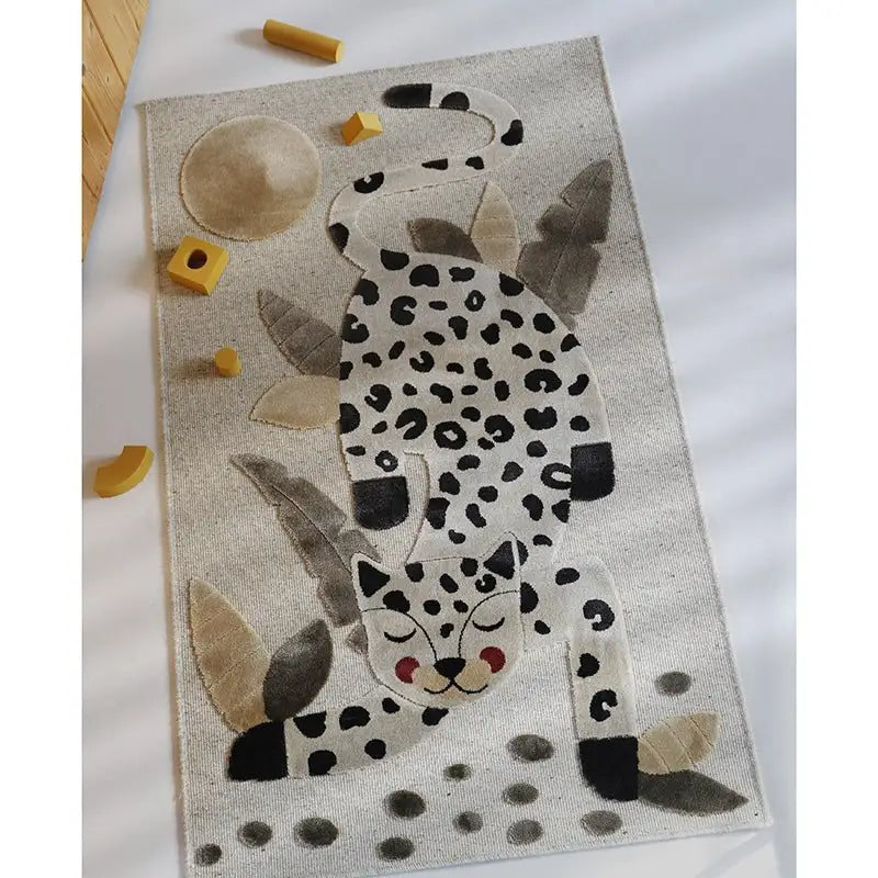 Tapis chambre enfant LITTLE JAGUAR IVOIRE - Sueños de Cigueña