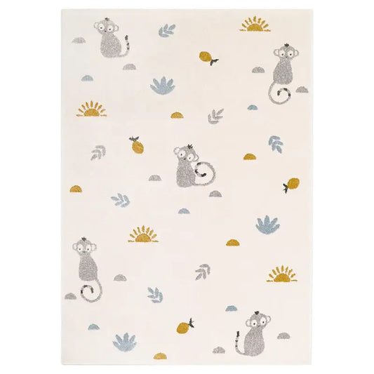 Tapis chambre enfant petit singes LITTLE WILD MONKEY MIEL M - Sueños de Cigueña