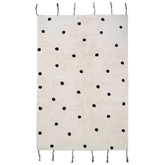 Alfombra Infantil NÜMI BLACK con lunares - Sueños de Cigueña