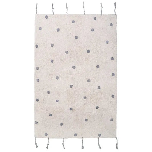 Alfombra Infantil NÜMI GRIS con lunares - Sueños de Cigueña