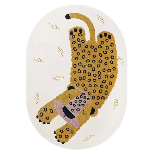 Tapis chambre enfant petit léopard KLEO MIEL - Sueños de Cigueña