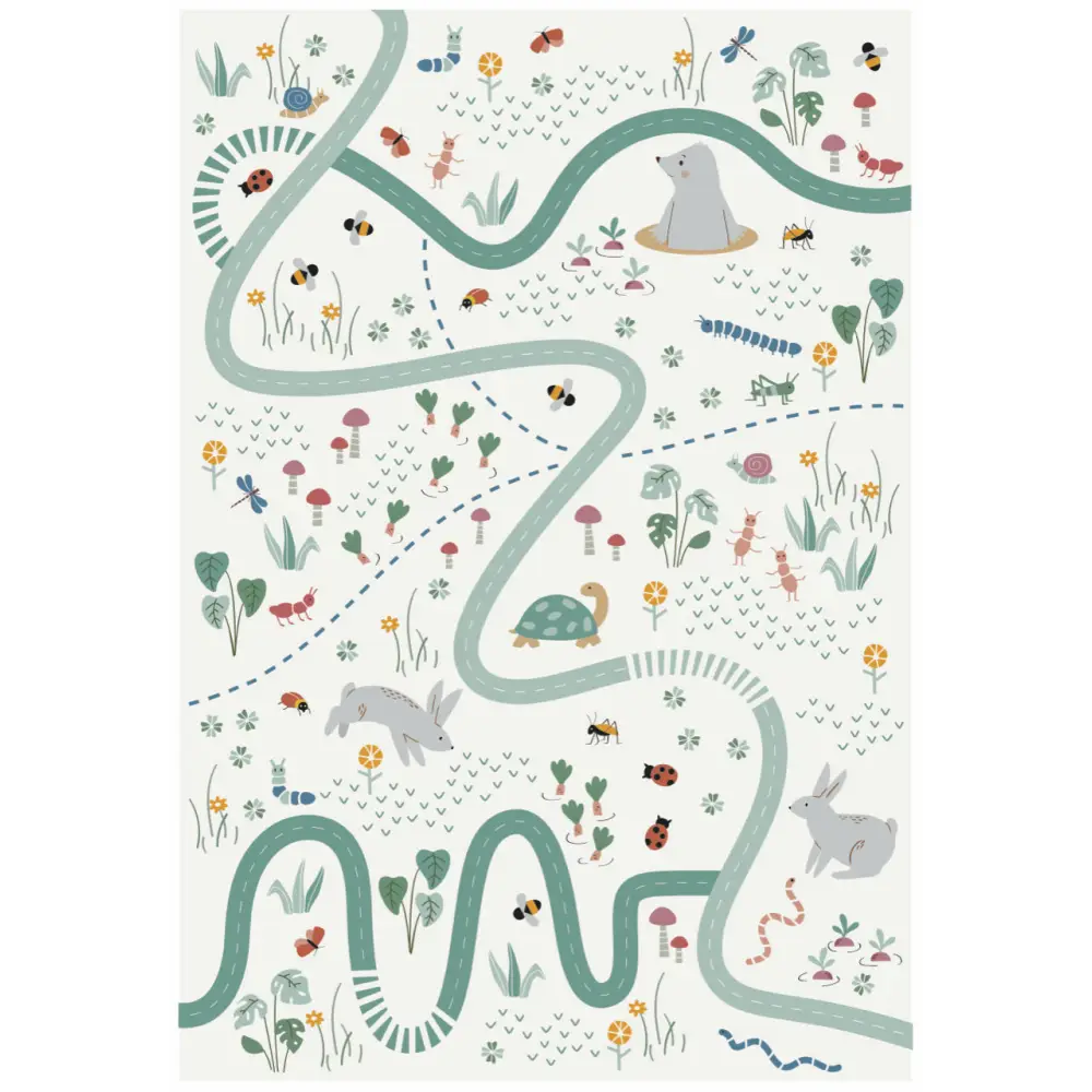 Alfombra Infantil PLAYRUG GARDEN LIFE 123x80 - Sueños de Cigueña 