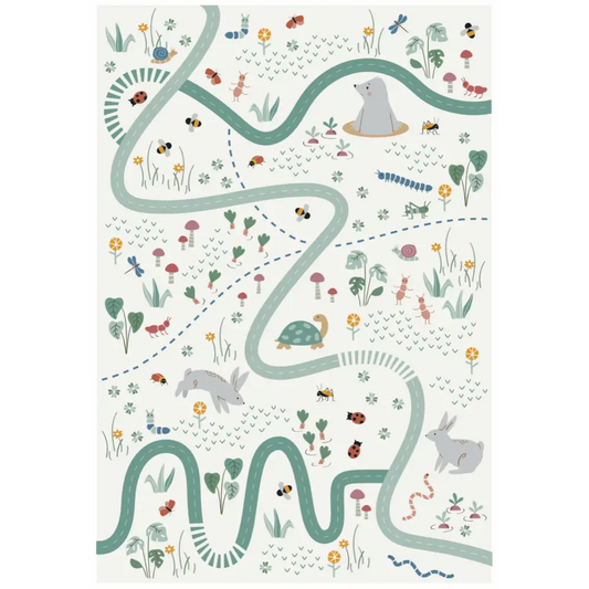 Alfombra Infantil PLAYRUG GARDEN LIFE 123x80 - Sueños de Cigueña 