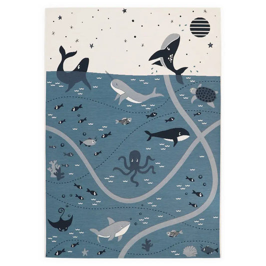 Alfombra Infantil PLAYRUG LITTLE DEEP BLUE 123x80 - Sueños de Cigueña 