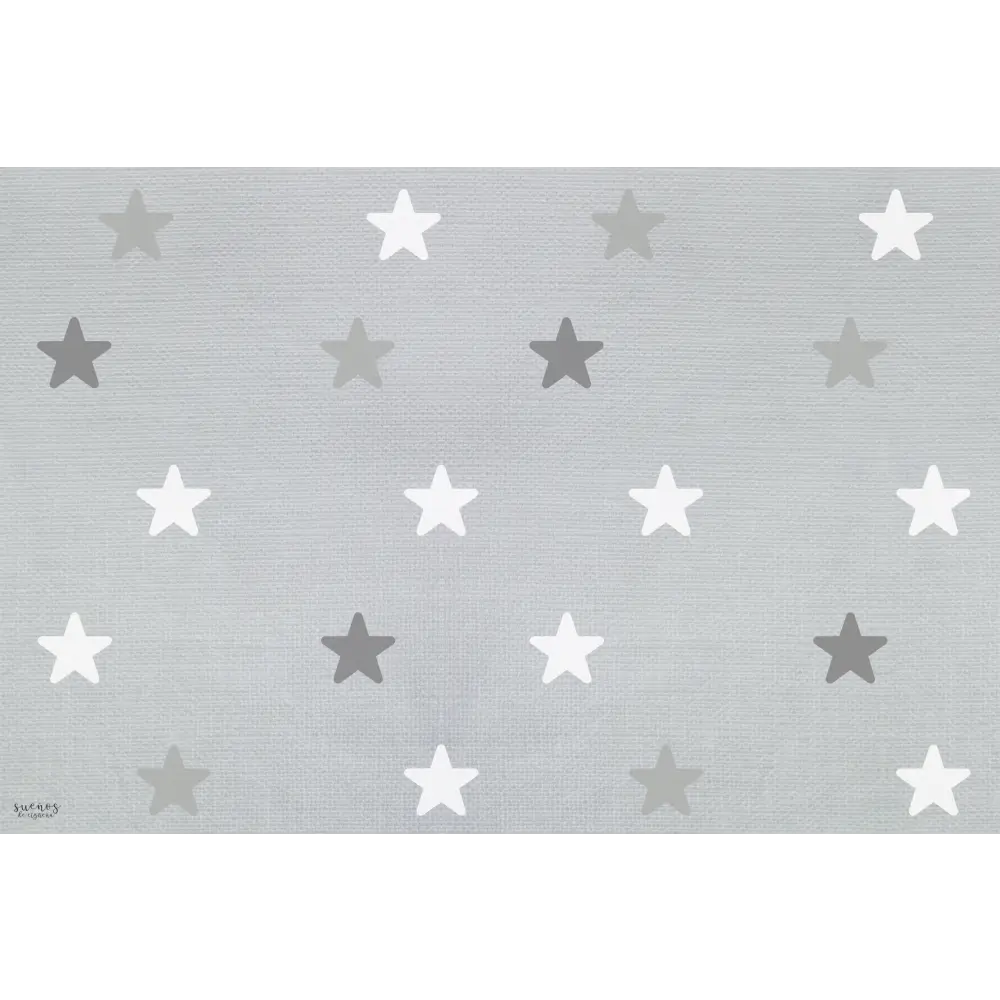 Alfombra Vinilica 120x160 Mod. STARS - AZUL GRIS - Alfombra