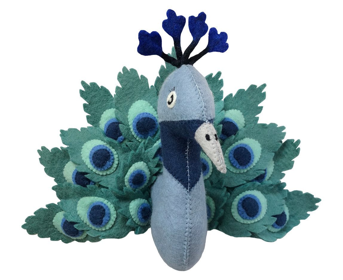 Cabeza decorativa animal - PAVO REAL - Sueños de Cigueña 