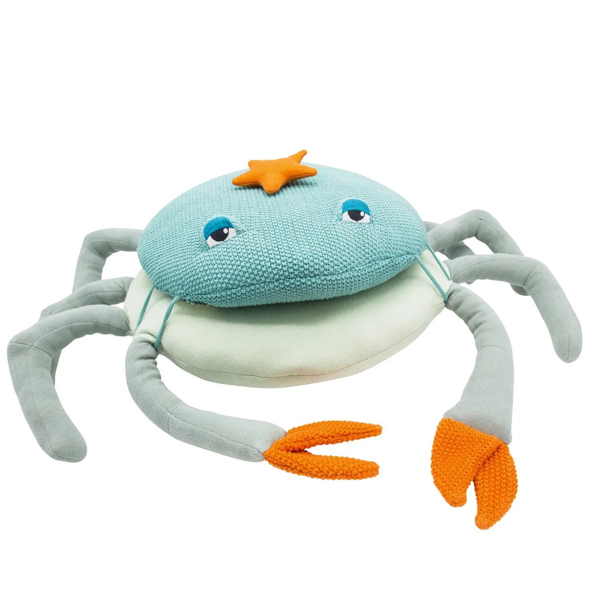 Cojín modular Puf grande cangrejo decorativo grande para niños - Chiné turquesa - Sueños de Cigueña 