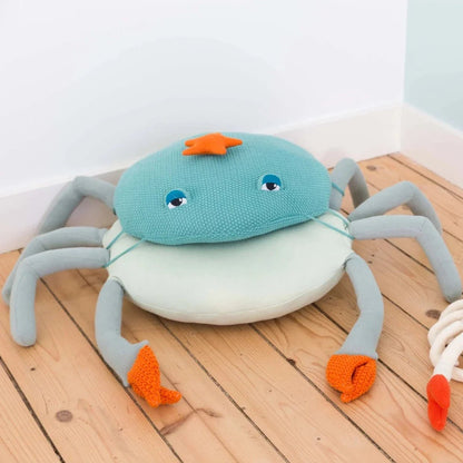 Cojín modular Puf grande cangrejo decorativo grande para niños - Chiné turquesa - Sueños de Cigueña 