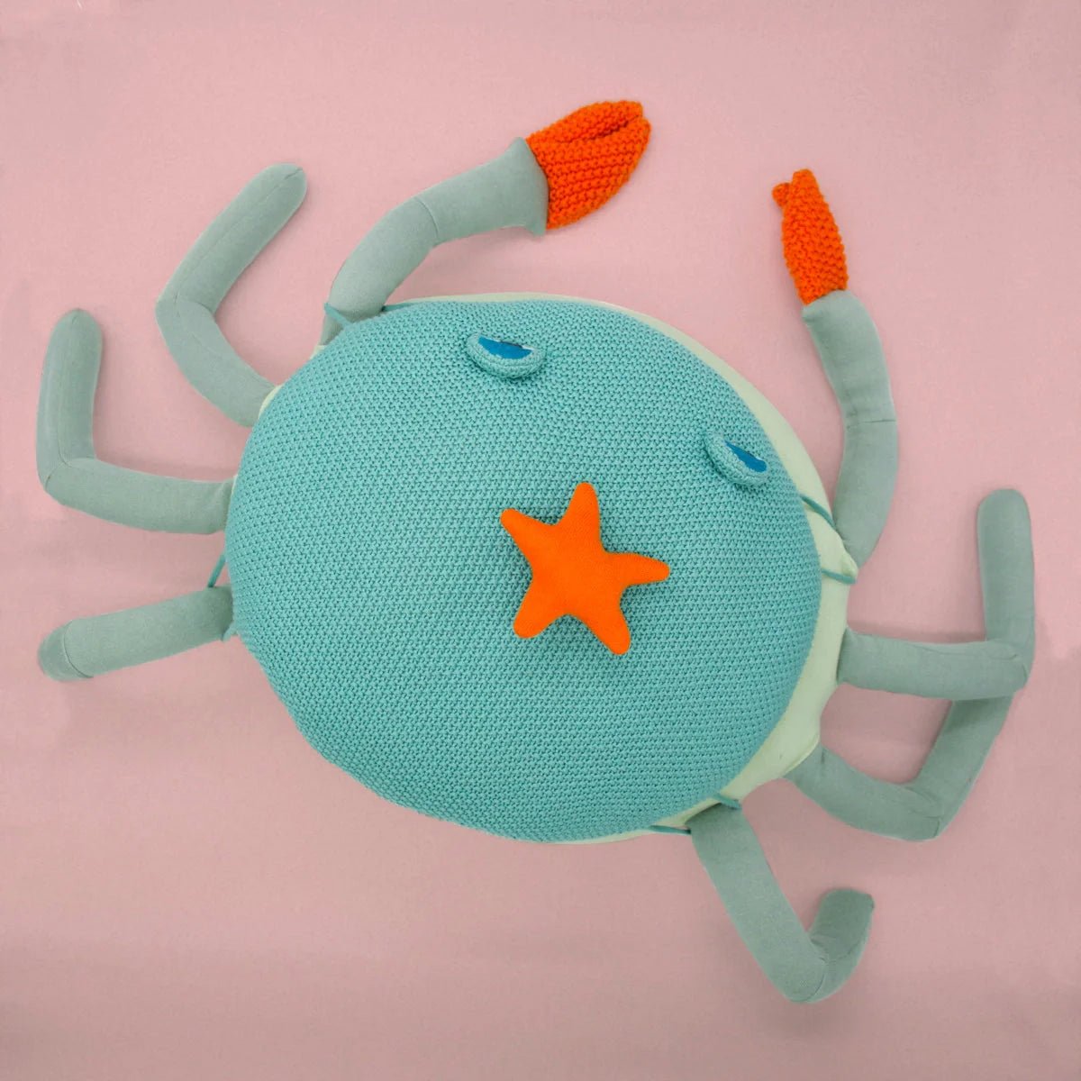 Cojín modular Puf grande cangrejo decorativo grande para niños - Chiné turquesa - Sueños de Cigueña 