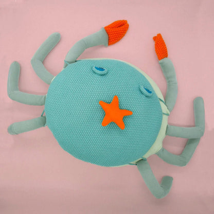 Cojín modular Puf grande cangrejo decorativo grande para niños - Chiné turquesa - Sueños de Cigueña 