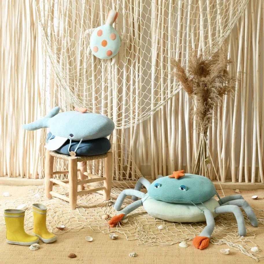 Cojín modular Puf grande de ballena para niños - Azul - Sueños de Cigueña 