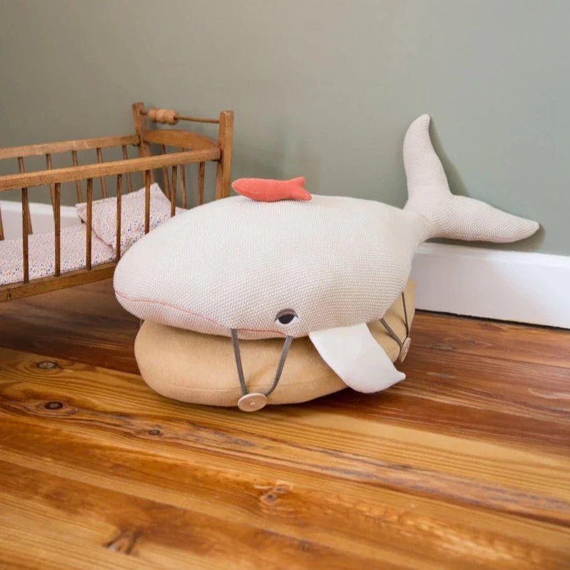 Cojín modular Puf grande de ballena para niños - Sand Beige - Sueños de Cigueña 