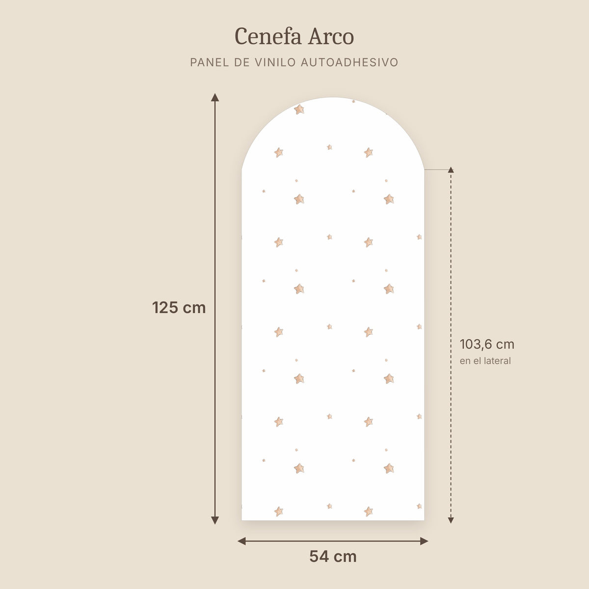 Cenefa de arco Estrellas Sueños: medidas del panel