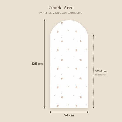 Cenefa de arco Estrellas Sueños: medidas del panel