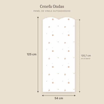 Cenefa de ondas Estrellas Sueños: medidas del panel
