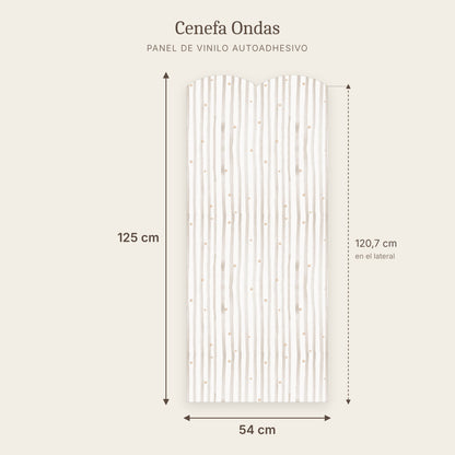 Cenefa de ondas Rayas y Estrellas acuarela: medidas del panel