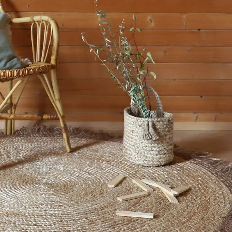 Cesta de almacenamiento de yute colgante OSLO - Sueños de Cigueña